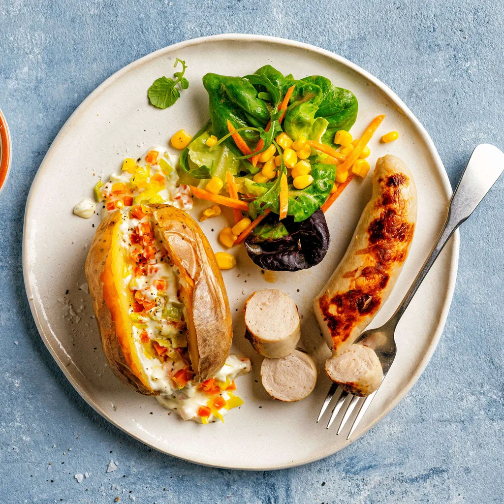 Bratwurst mit Baked Potato