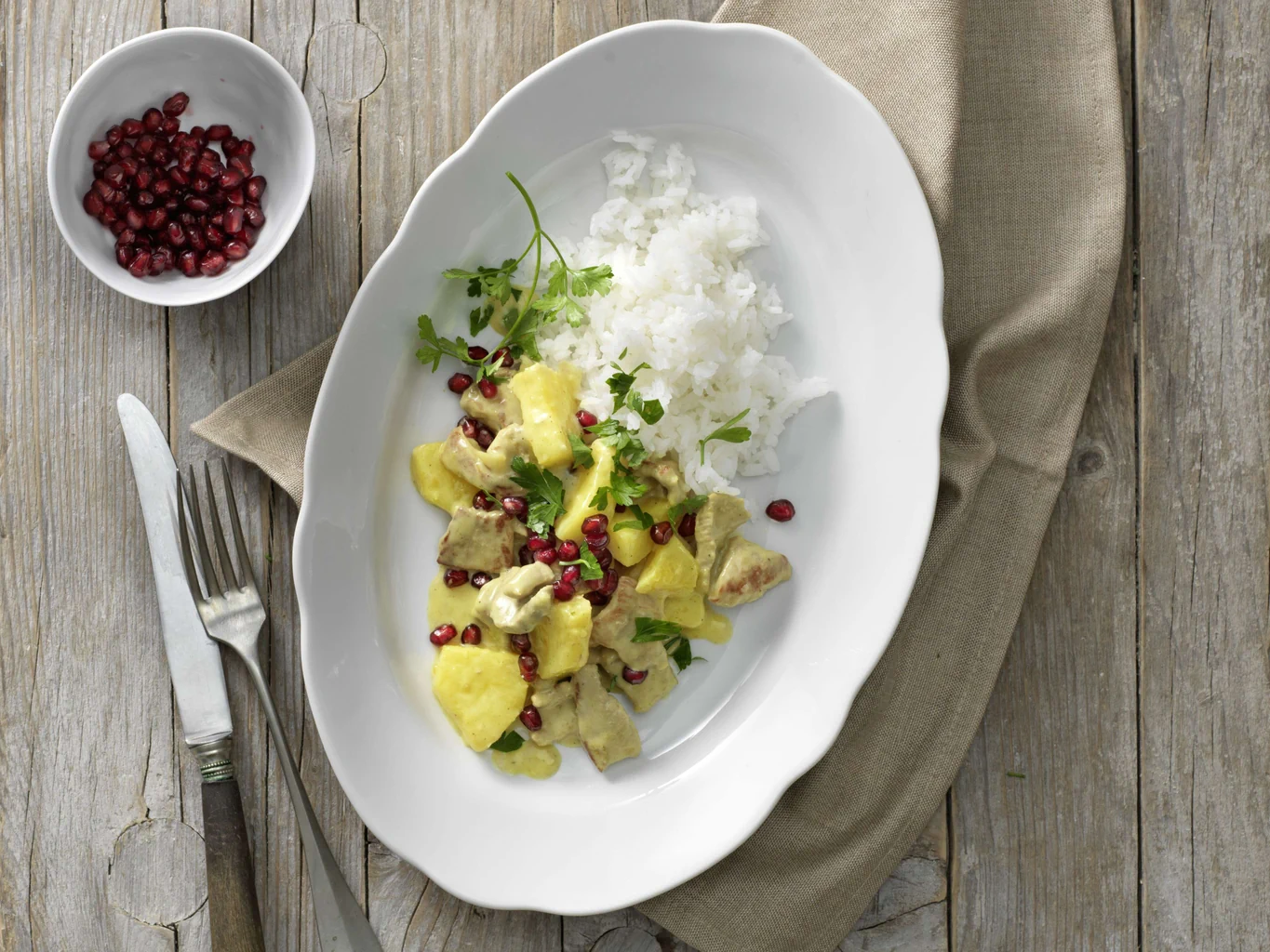 Ananas-Curry-Geschnetzeltes