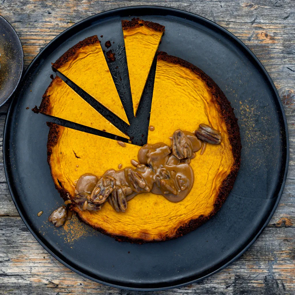 Pie alla zucca con caramello alle noci di pecan