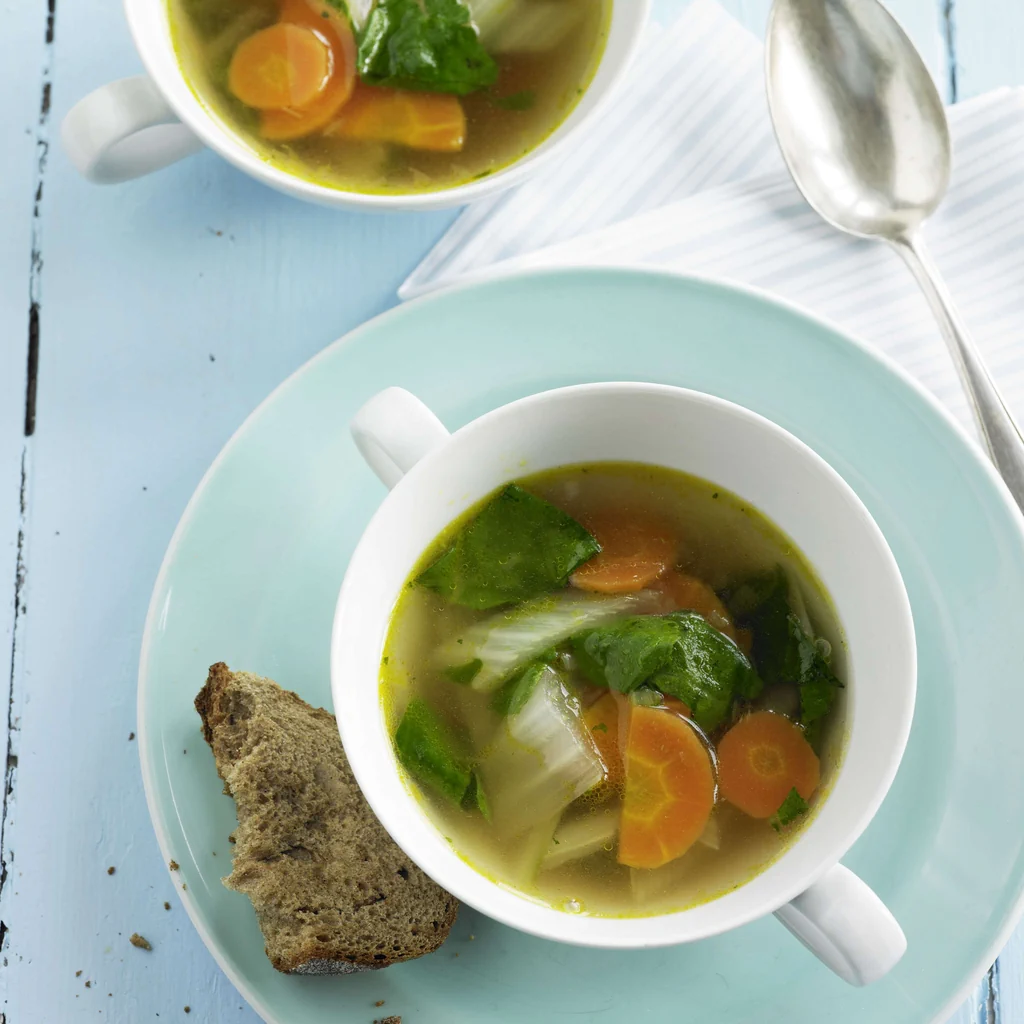 Potage aux carottes et aux côtes de bette