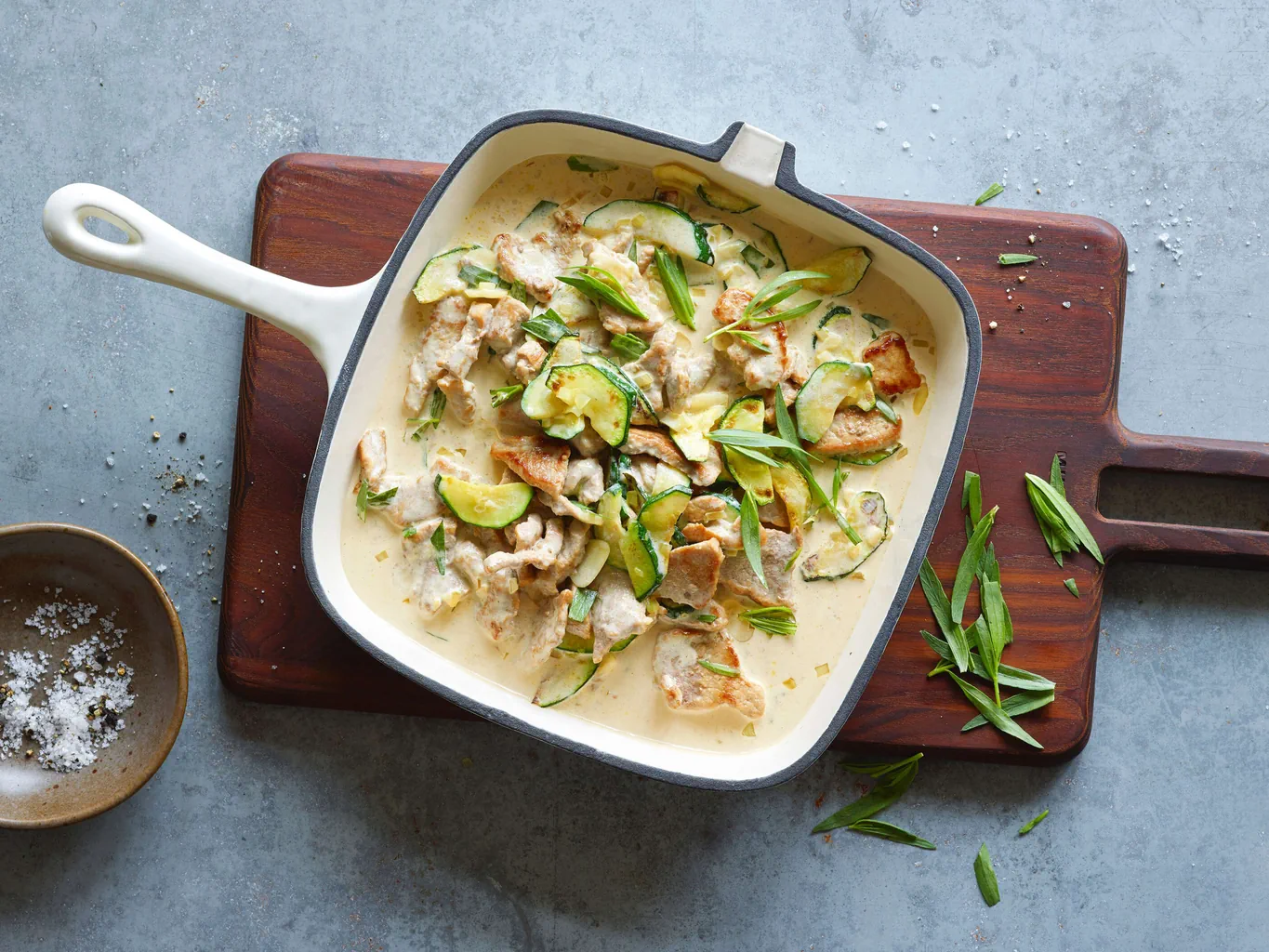 Kalbsgeschnetzeltes mit Zucchetti-Estragon-Sauce