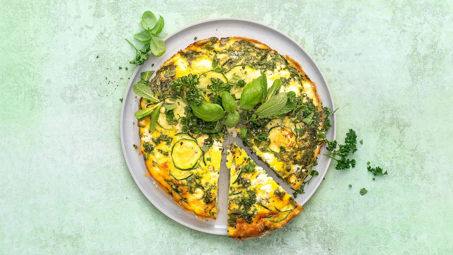 Frittata de courgettes aux fines herbes