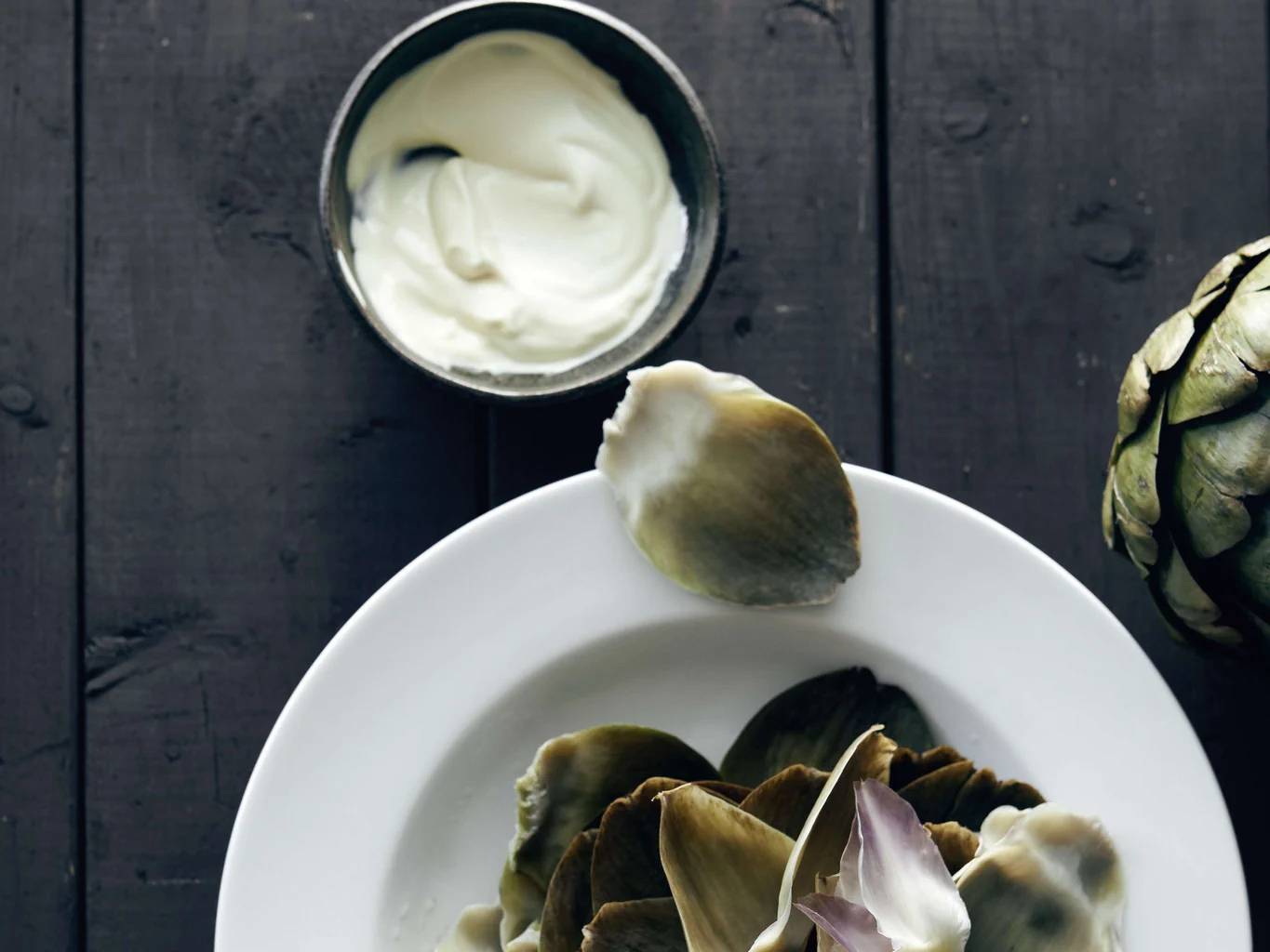 Artichaut avec mayonnaise maison