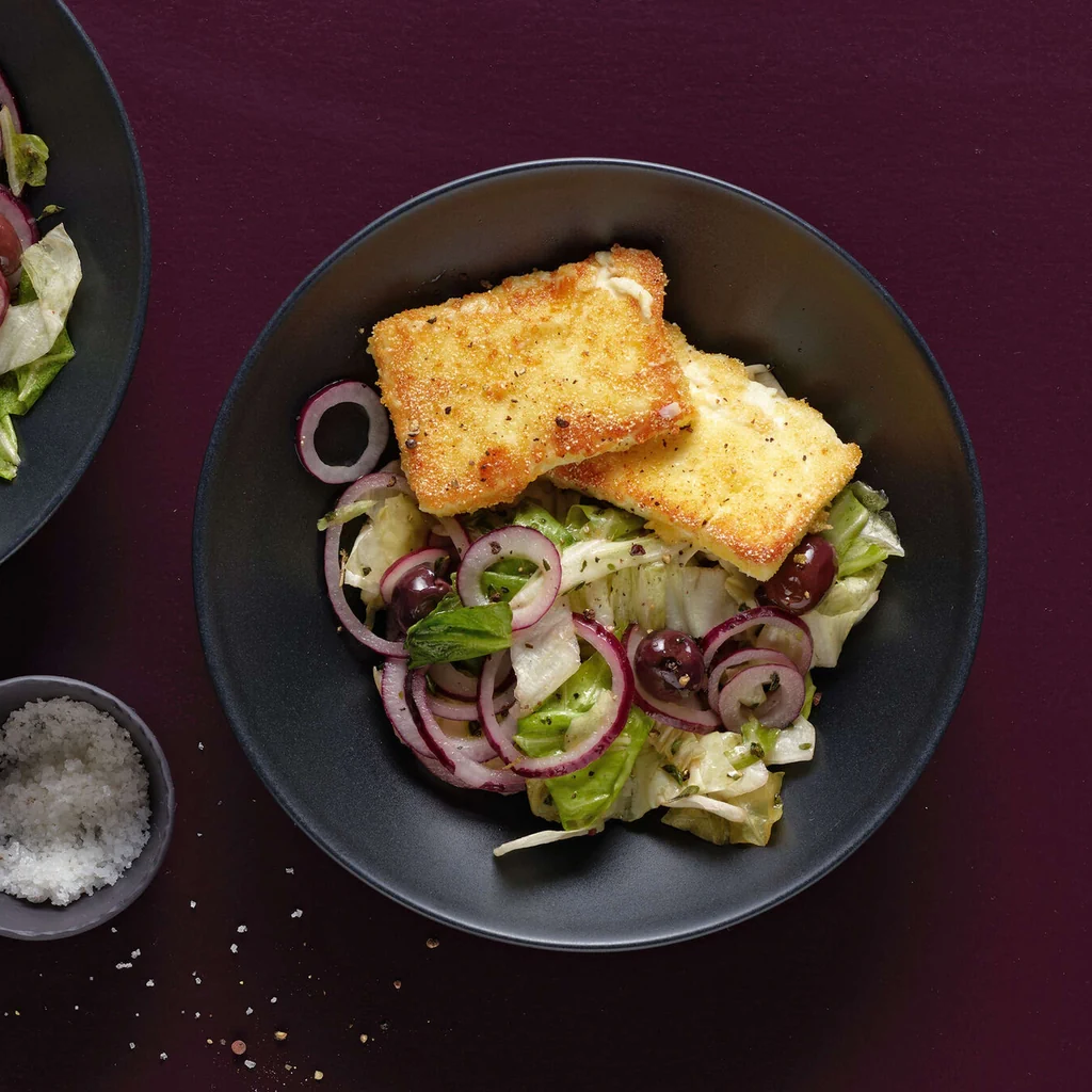 Feta croccante con insalata