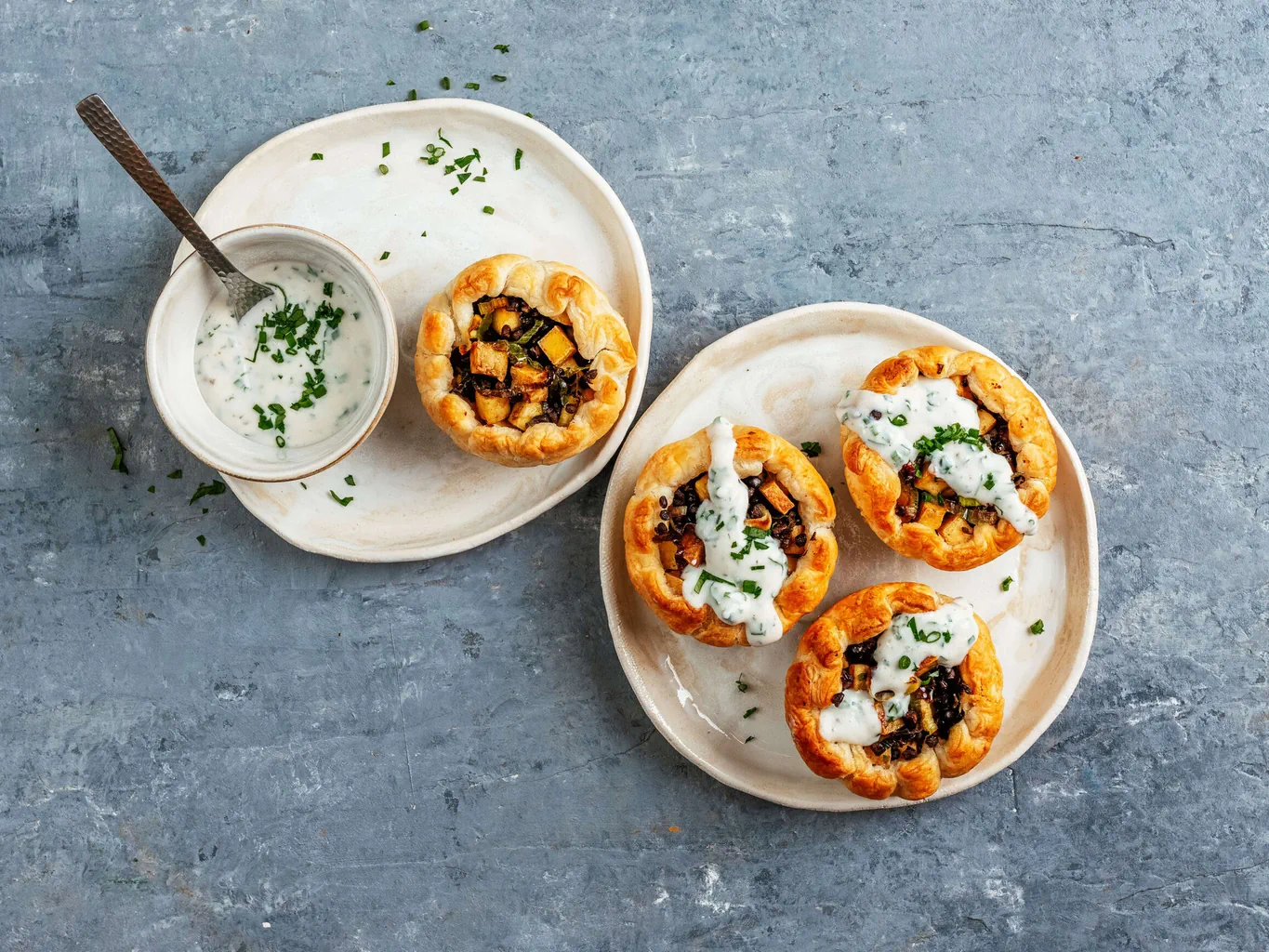 Vol-au-vent al tofu e alle lenticchie