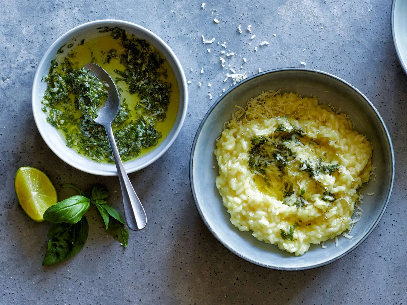 Limetten-Basilikum-Risotto