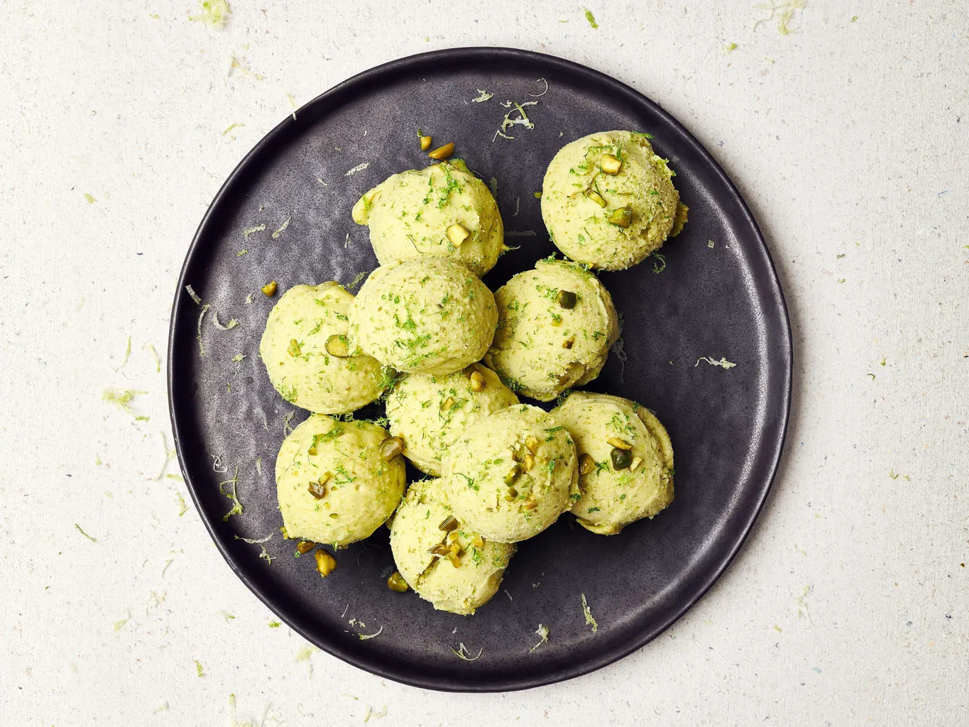 Sorbetto alla limetta e ai pistacchi