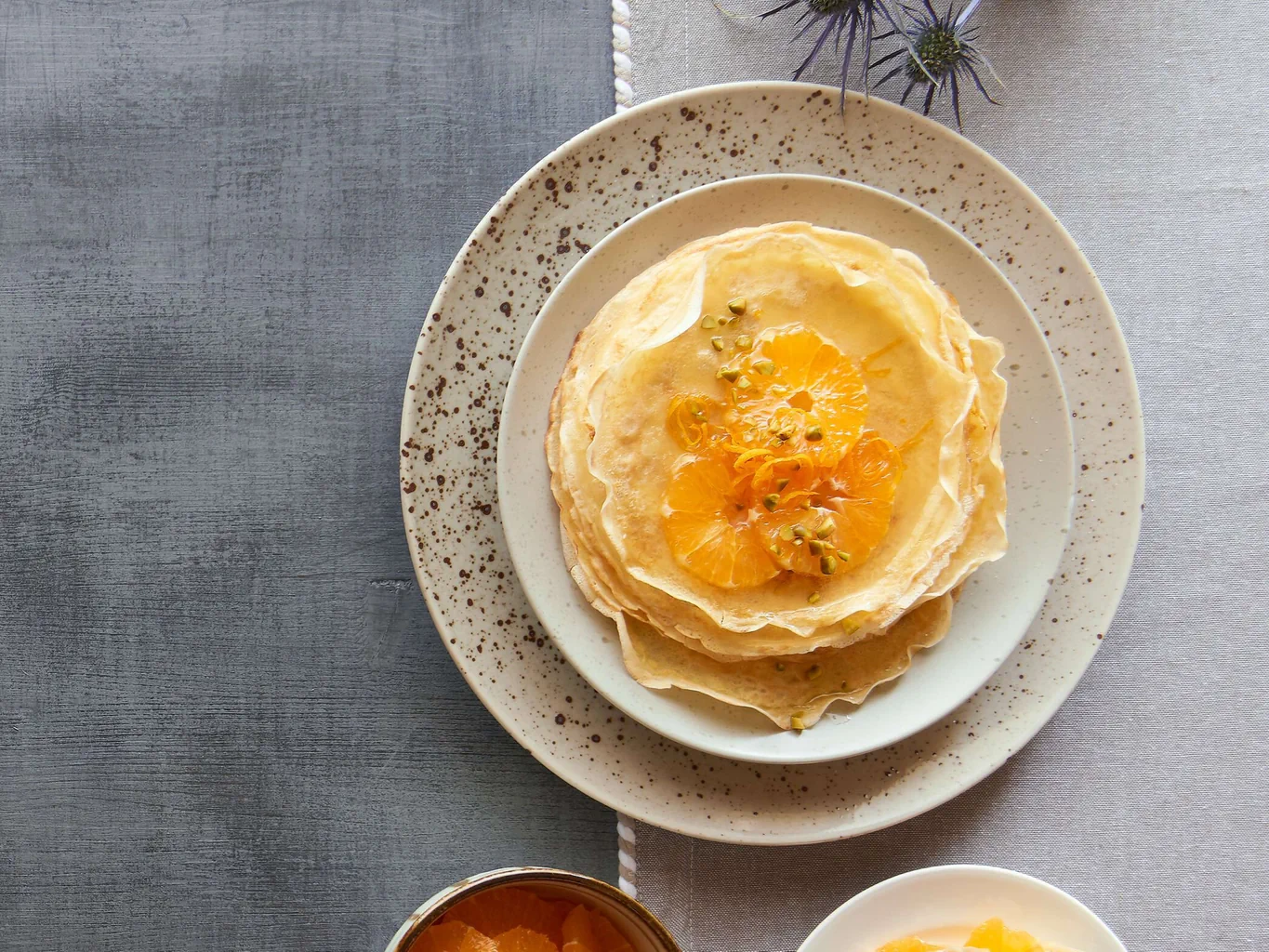Crêpes all'arancia con macedonia d'arance