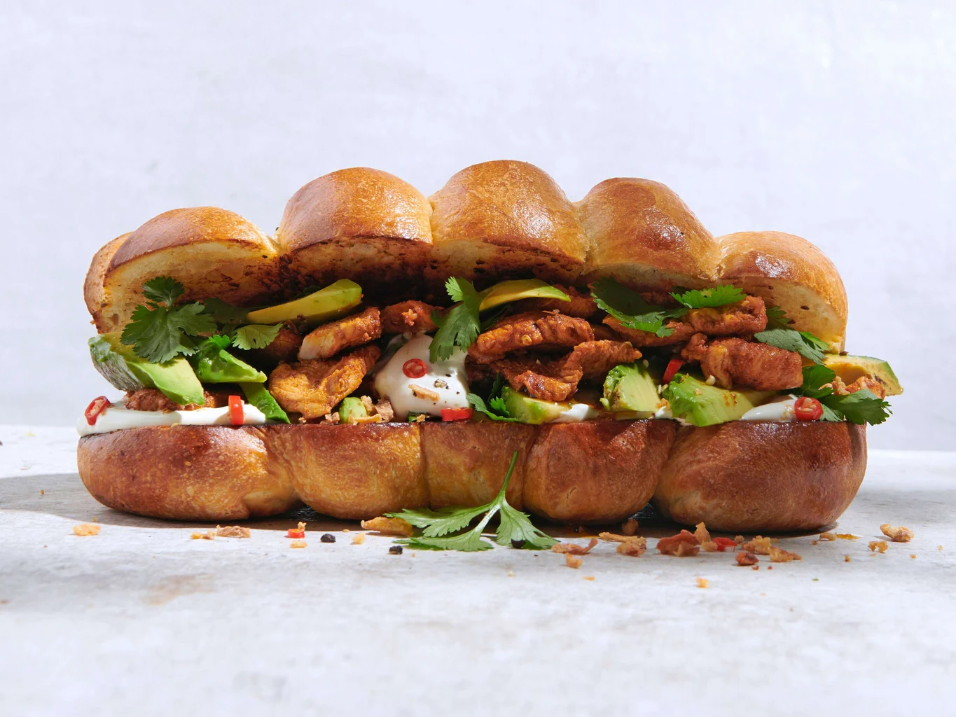 Sandwich au poulet et au piment