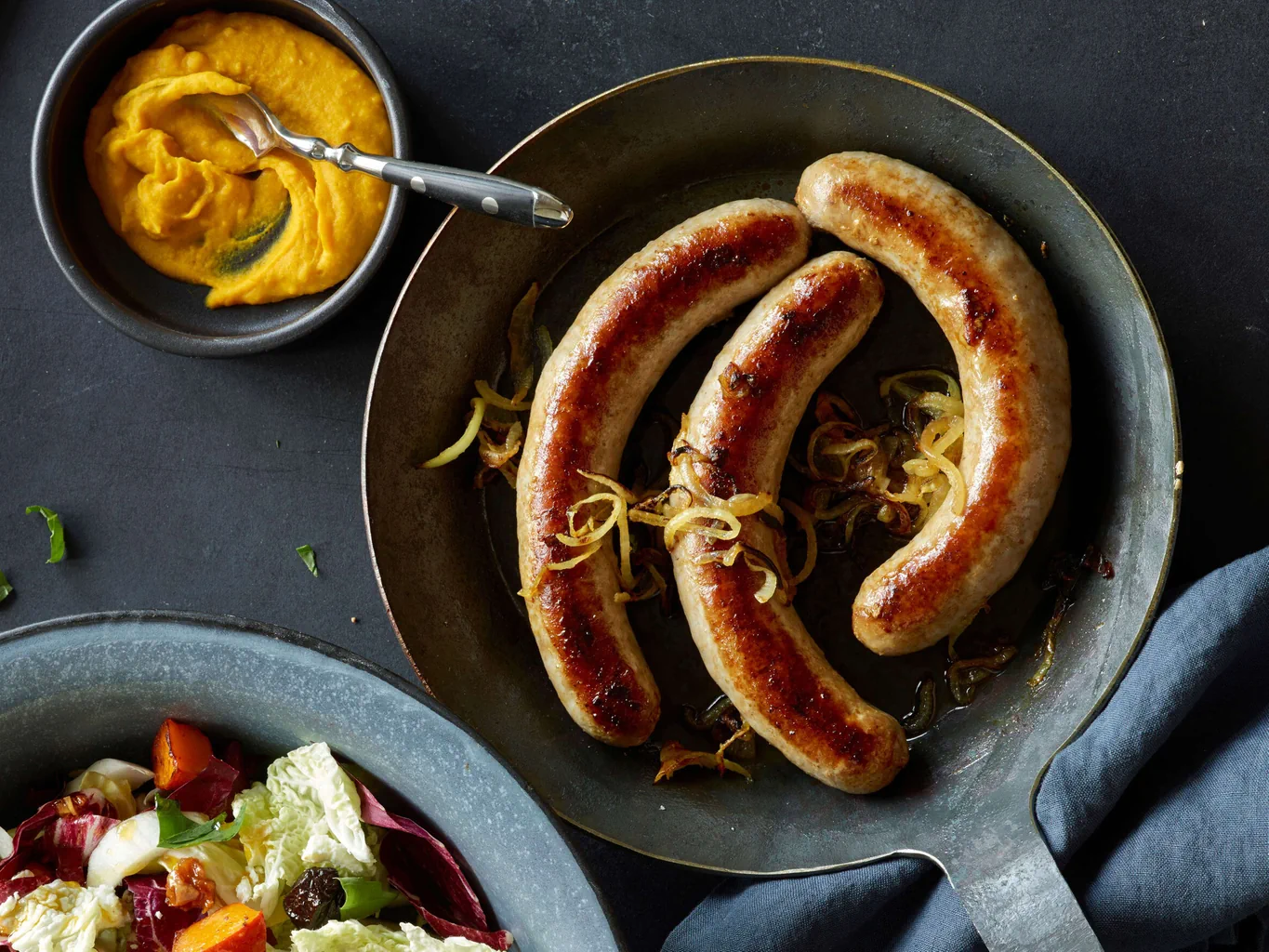 Saucisse à rôtir de porc avec moutarde à la courge