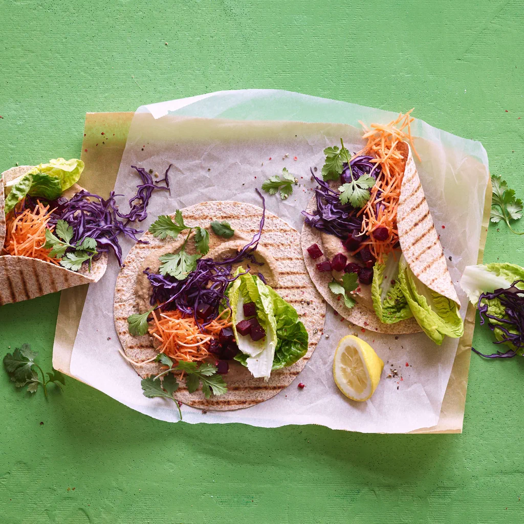 Linsen-Hummus-Wrap