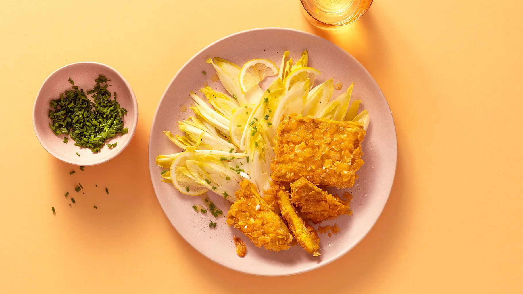 Tofu croustillant sur salade d'endives