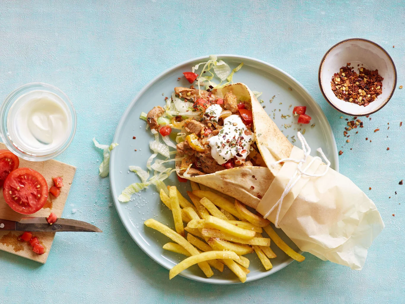 Gyros avec cou de porc