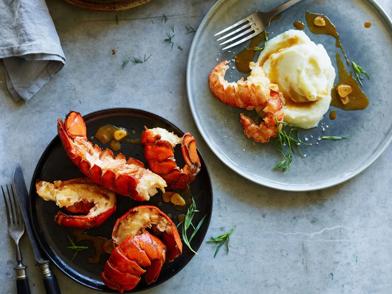 Queue de homard avec purée de chou-fleur à la vanille