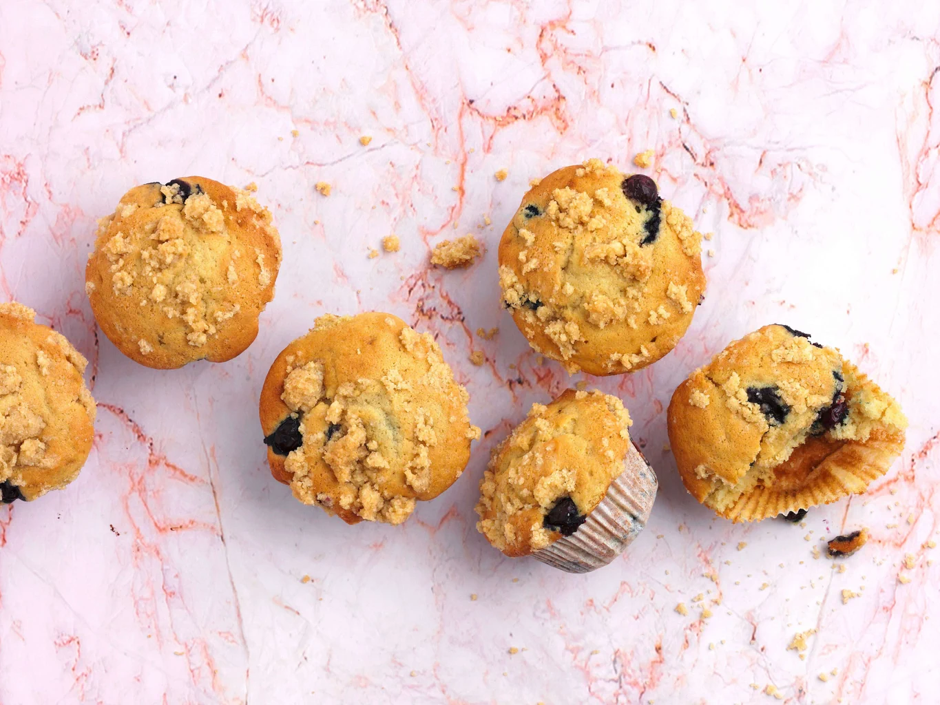 Muffin ai mirtilli con crumble