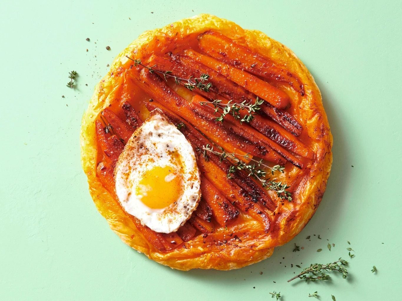 Tarte Tatin aux carottes avec œuf