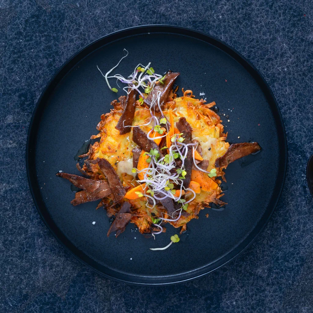 Rohe Mini-Rösti mit Planted Kebab