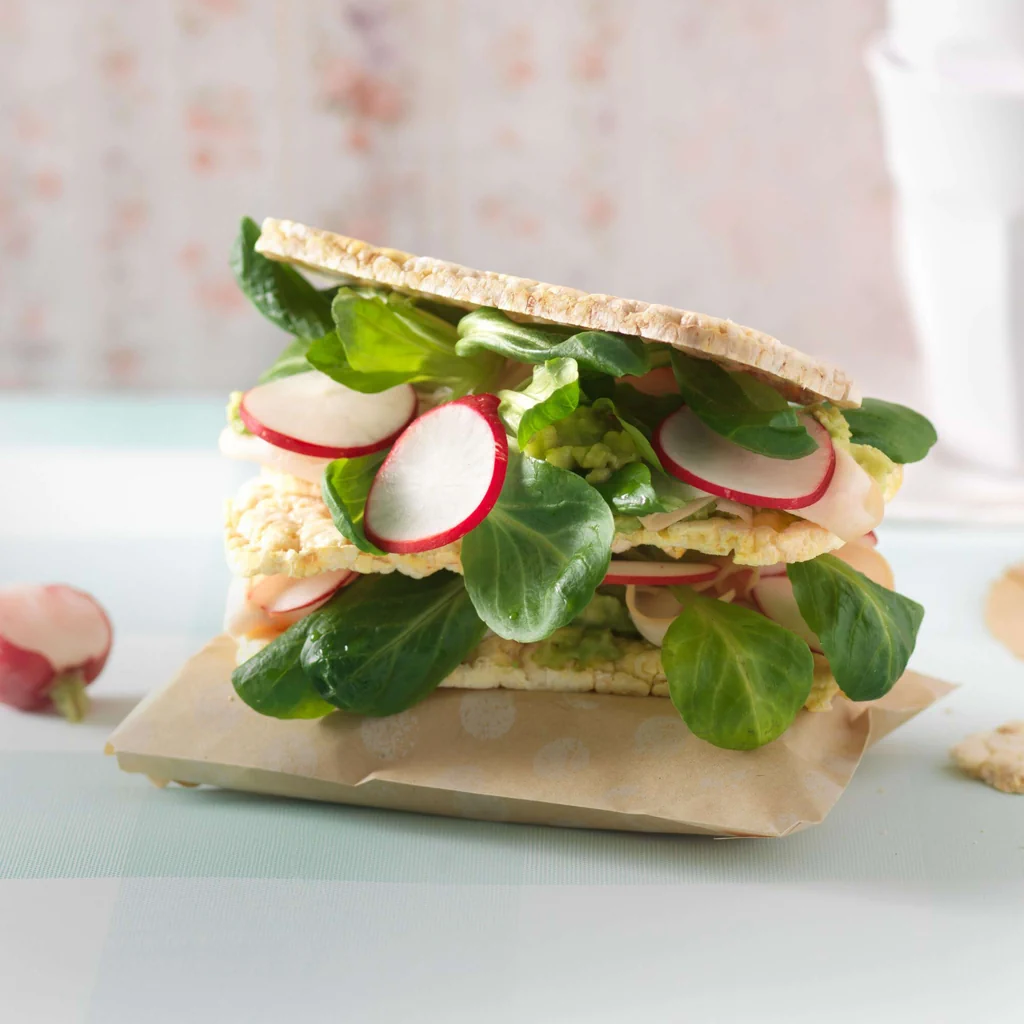 Sandwich di gallette di mais