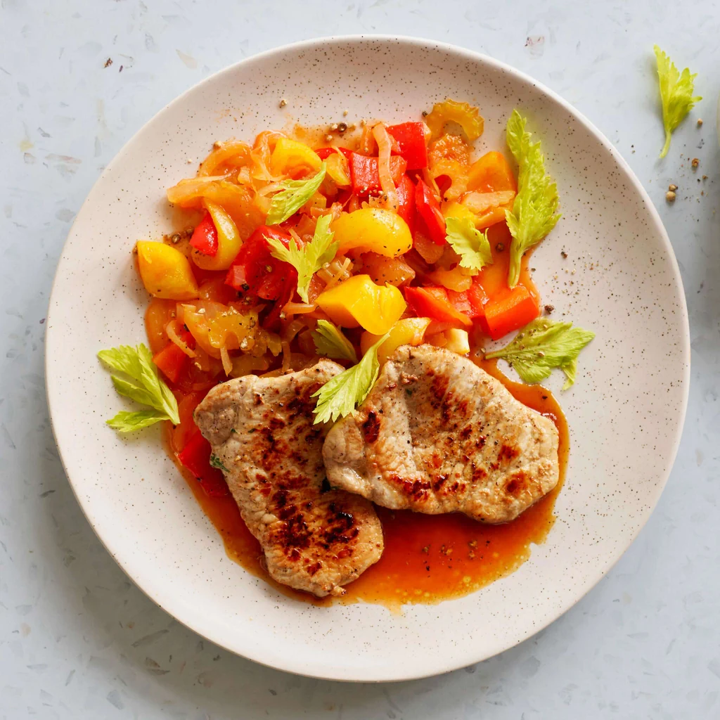 Fettine di maiale con peperonata