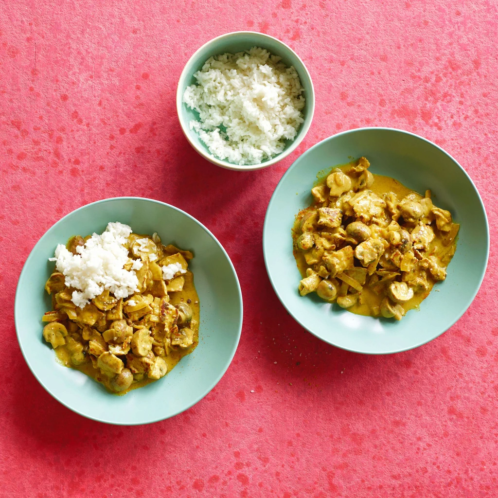 Curry-Geschnetzeltes mit Champignons