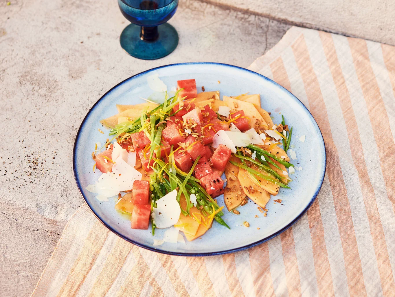 Melone con taccole e pecorino