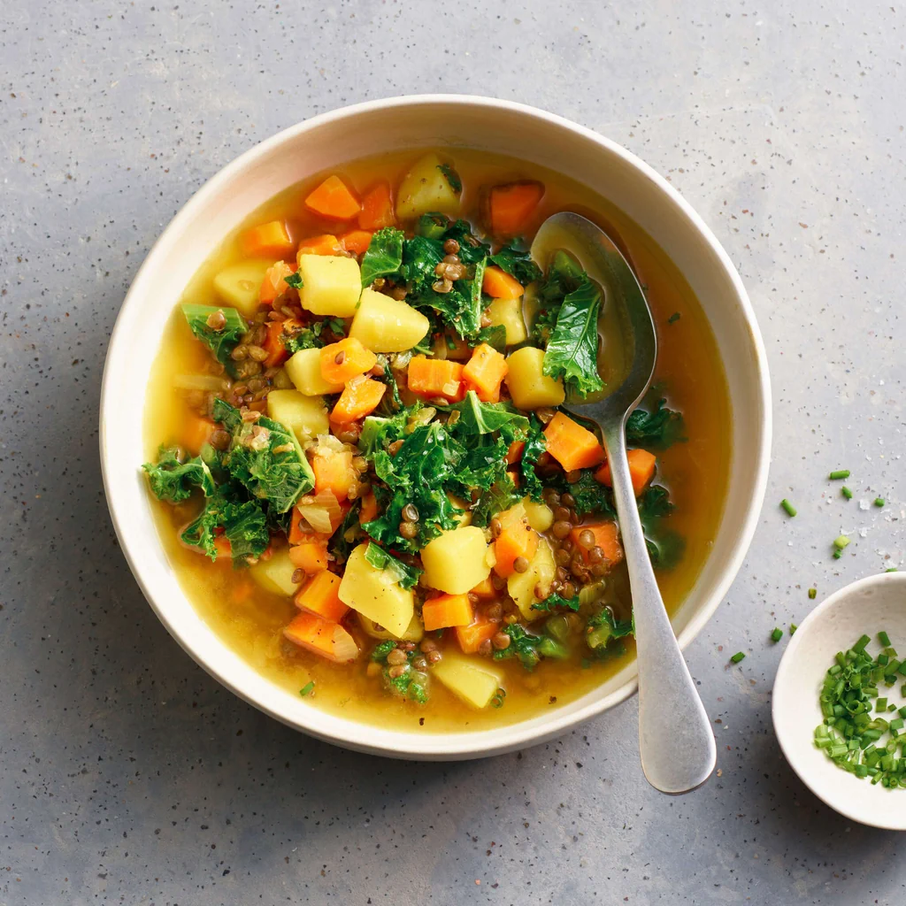 Soupe aux légumes et lentilles