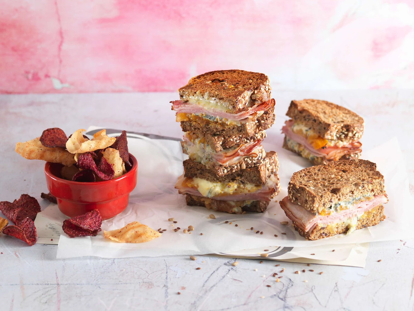 Croque Monsieur mit Blauschimmelkäse