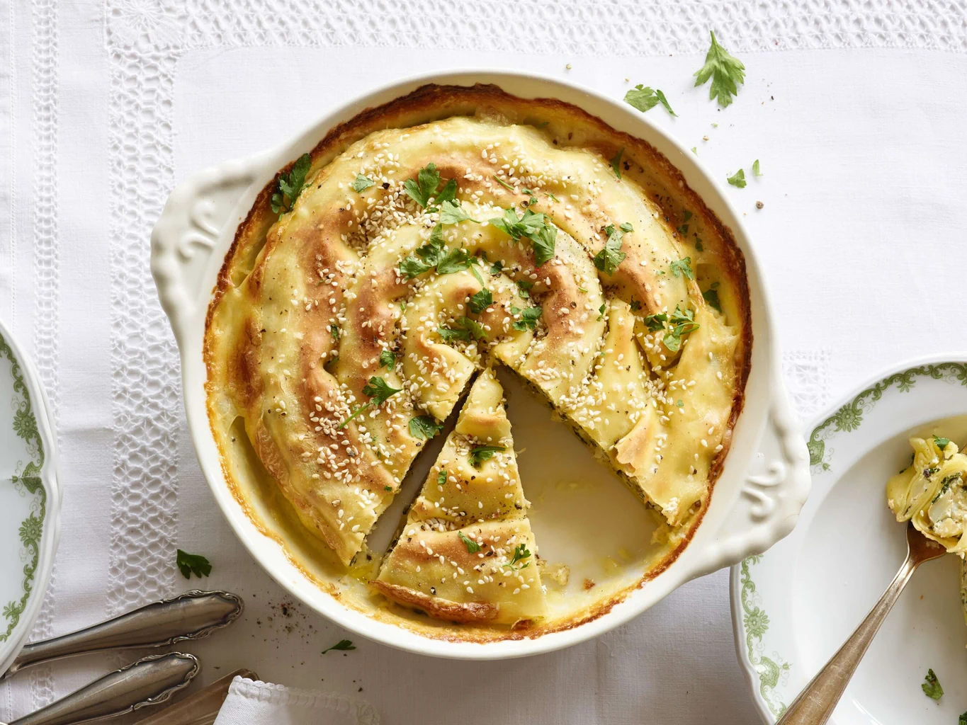 Gratin de pâtes avec chou-fleur