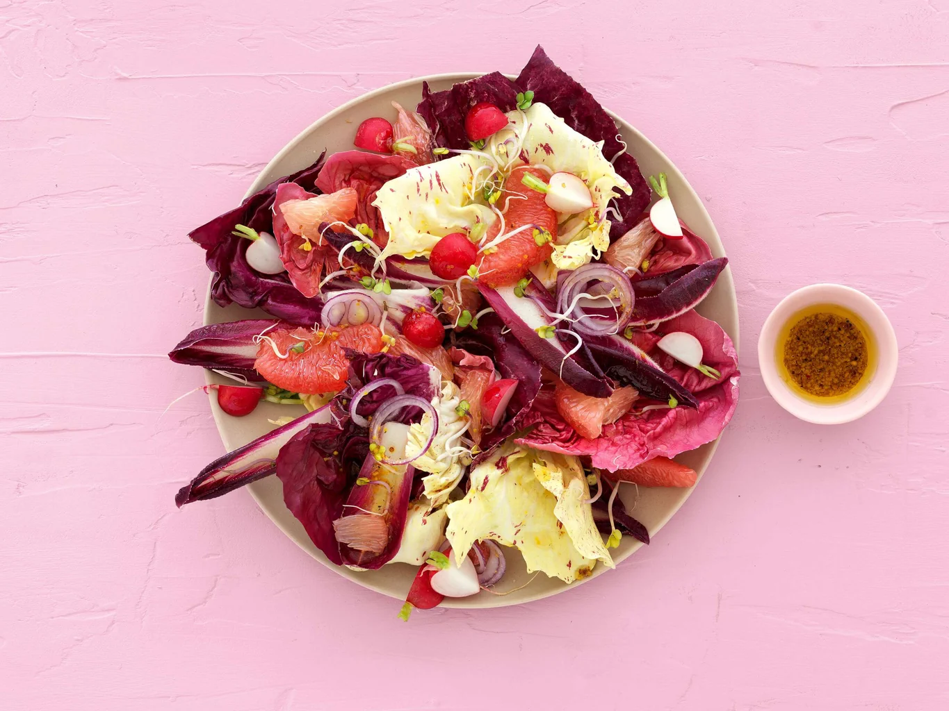 Insalata rosa con pompelmo