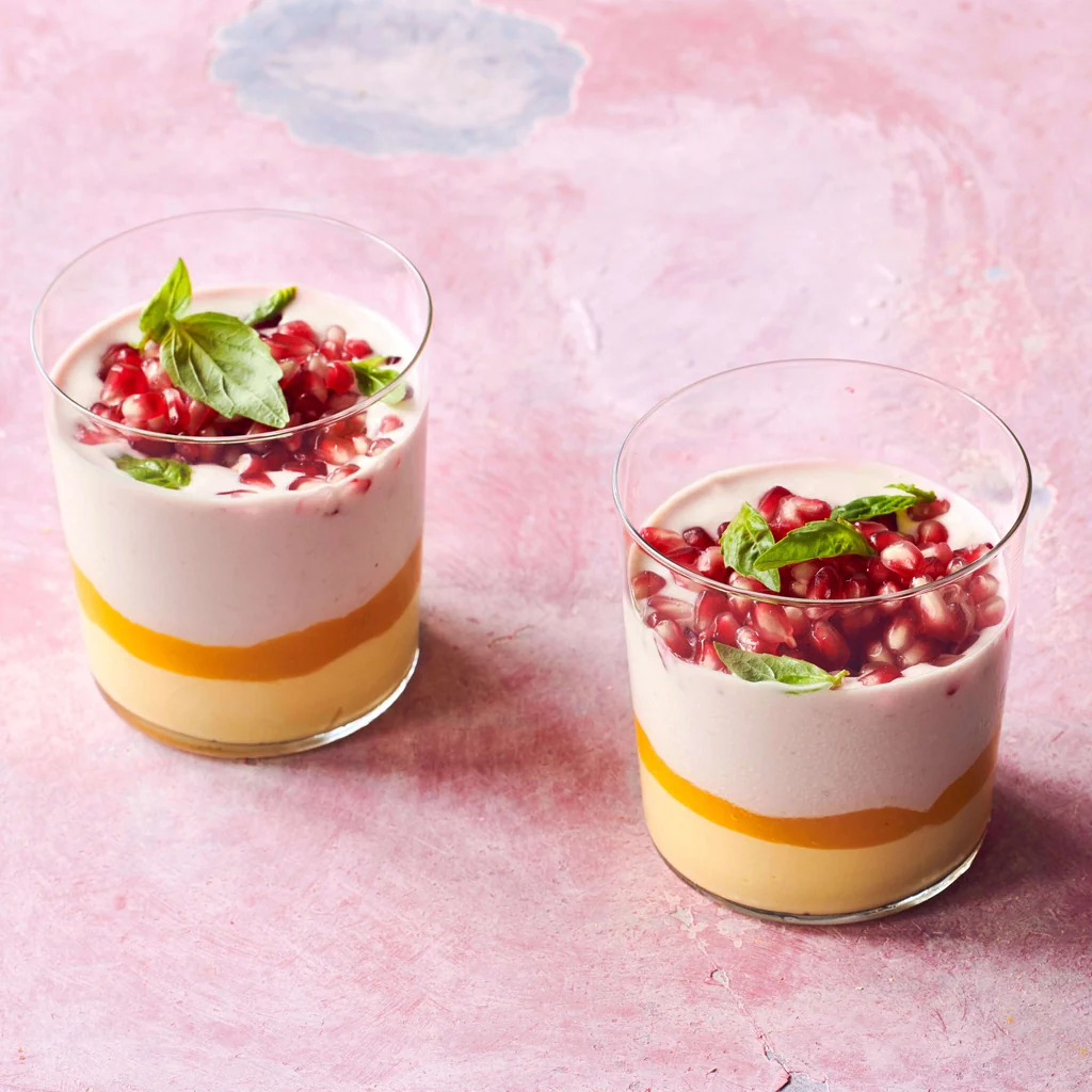Crema al mango con melagrana