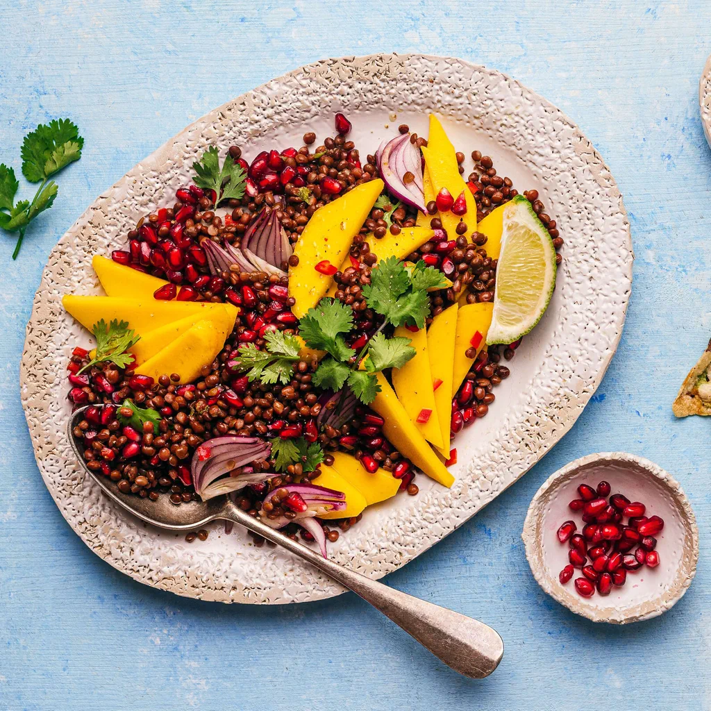 Salade de lentilles noires à la mangue