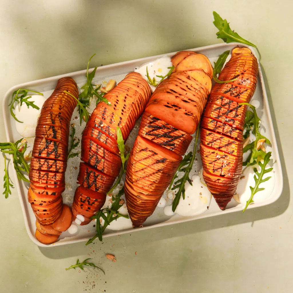 Hasselback-Süsskartoffeln