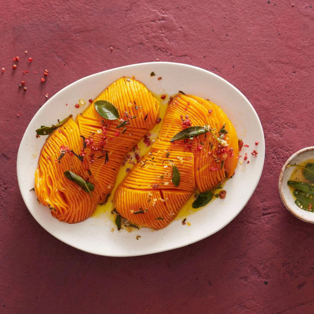Courge au miel façon hasselback