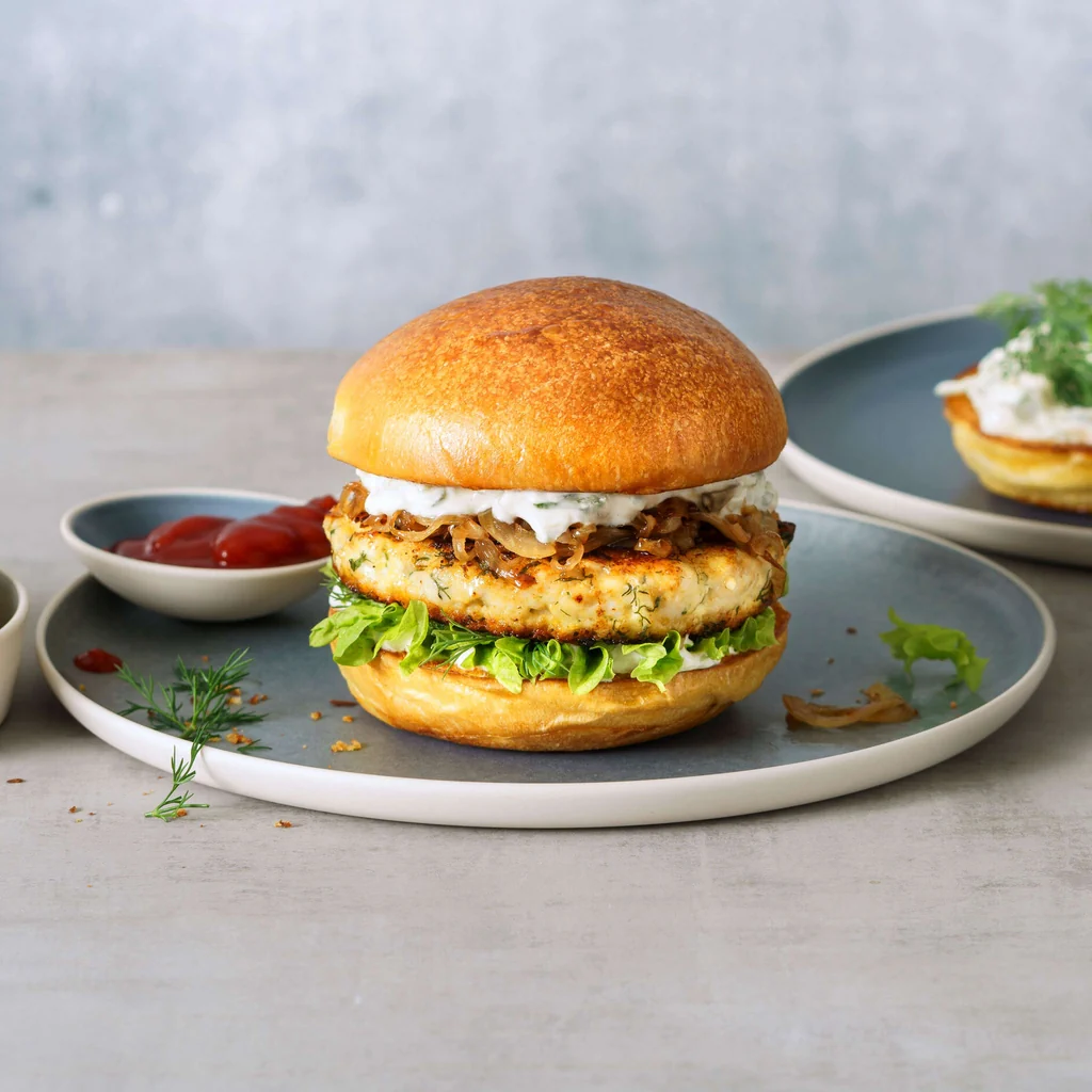 Burger au poulet avec tzatziki