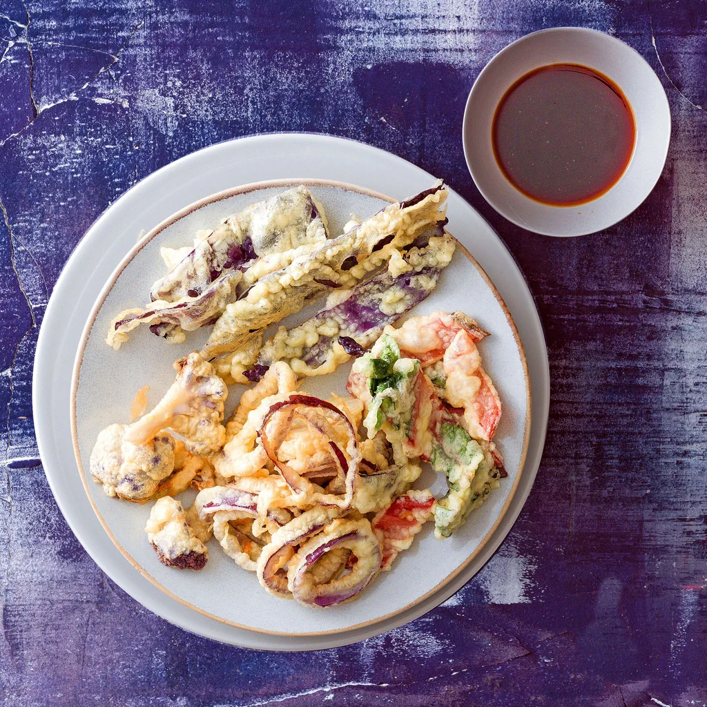 Tempura di verdure viola