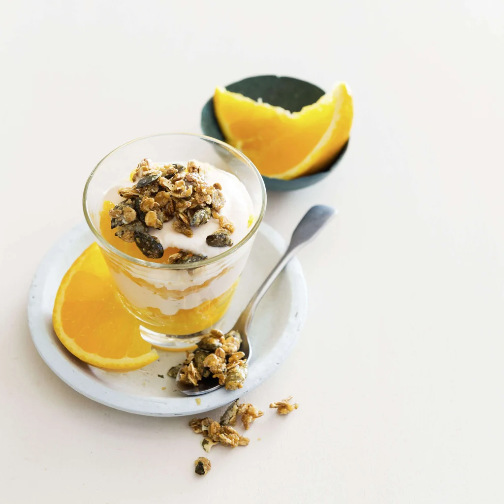 Orangen-Trifle mit Knuspertopping