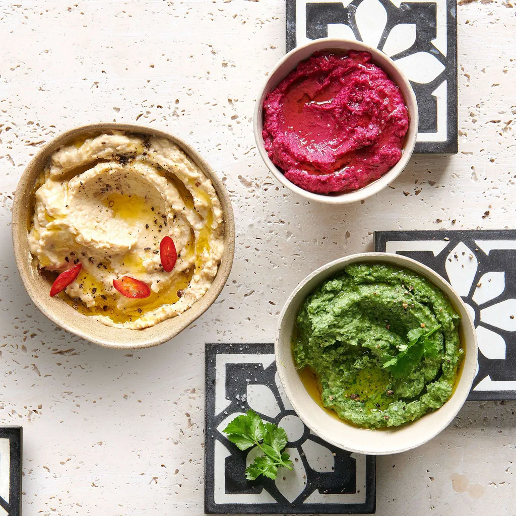 Hummus mit drei Aromen