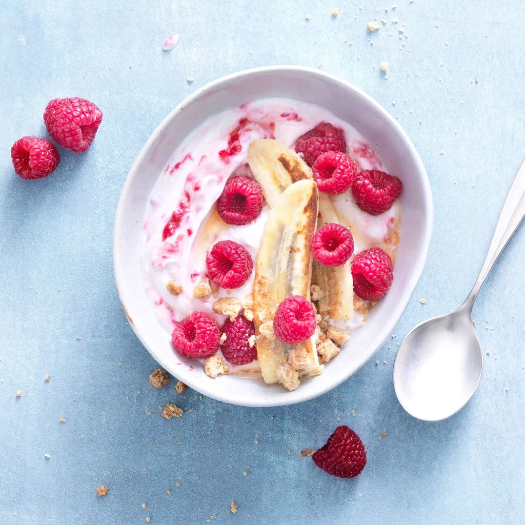Bananen-Himbeer-Bowl