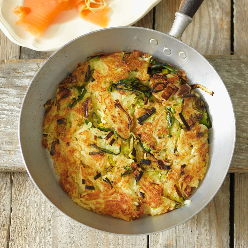 Kartoffel-Lauch-Rösti mit Rauchlachs