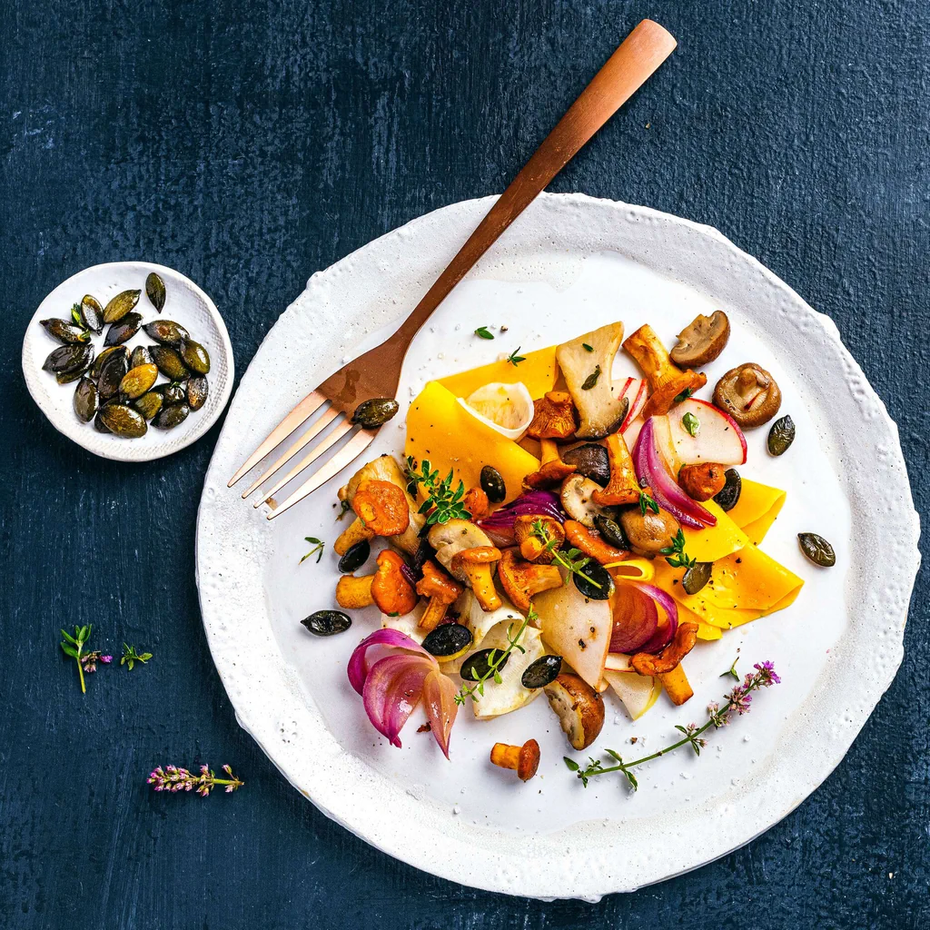 Carpaccio de légumes avec champignons 