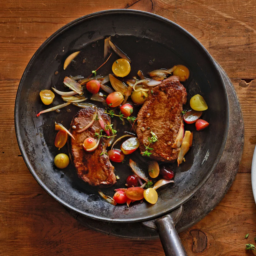 Hirschschnitzel mit Traubensauce