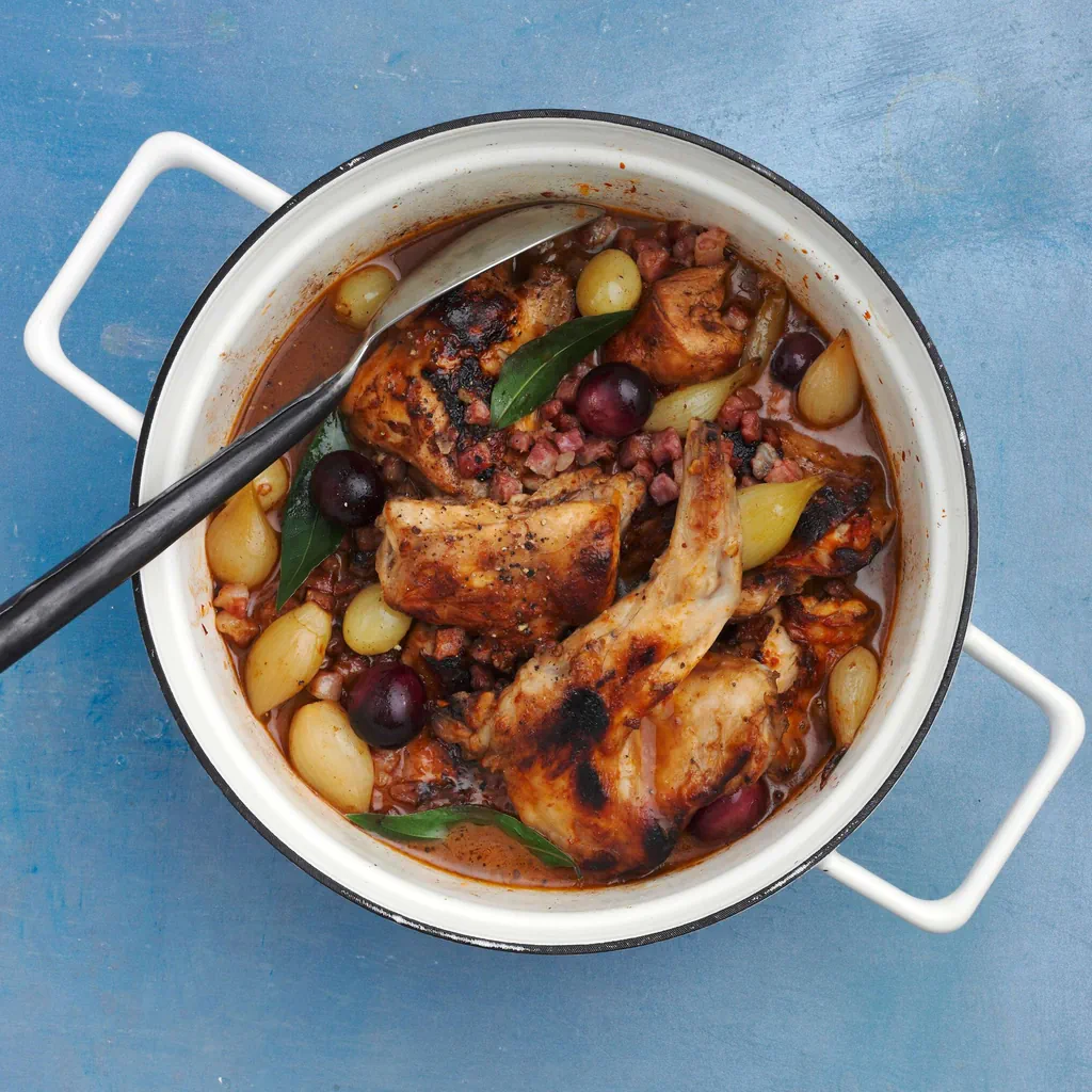 Kaninchenragout mit Trauben
