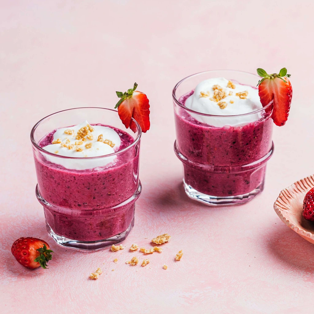 Frappé végan aux baies et à la vanille