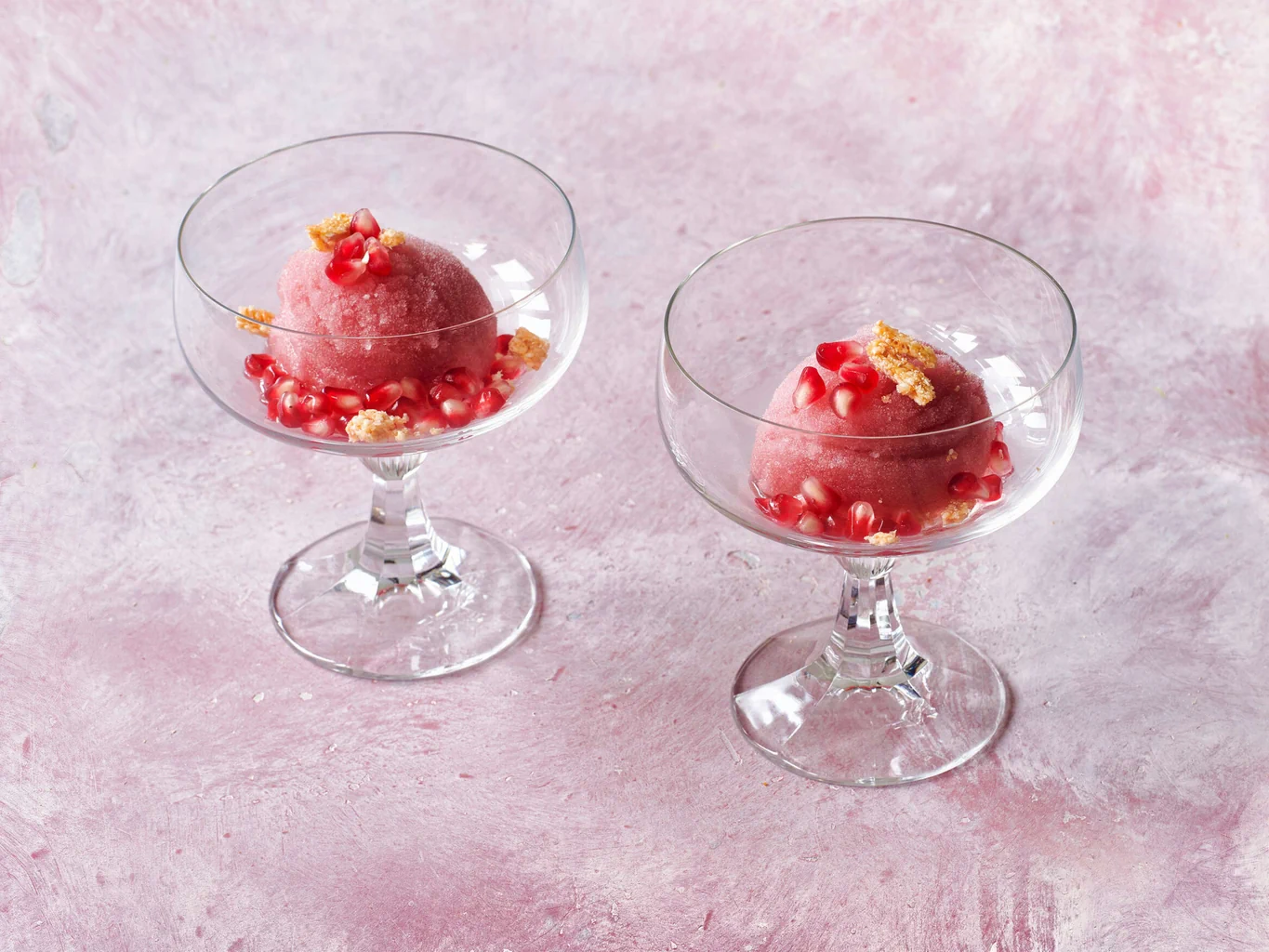 Granatapfel-Rosé-Sorbet