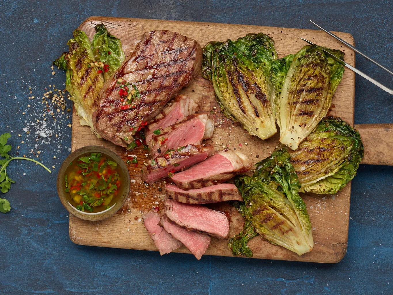 Grill-Entrecote mit Lattich