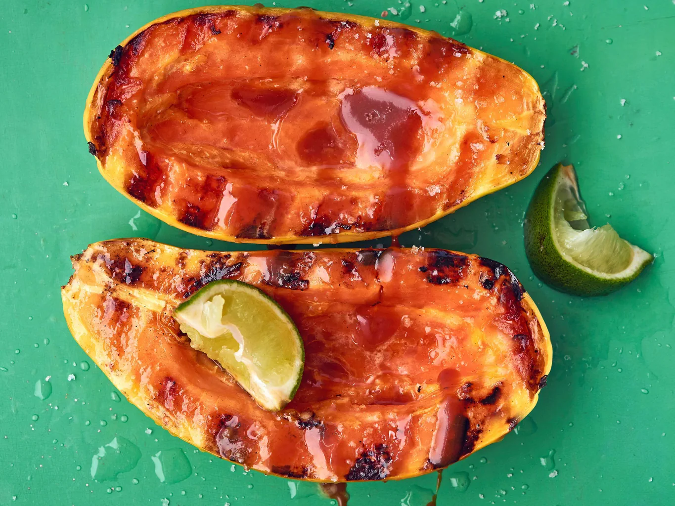 Papaye grillée au caramel et à la fleur de sel