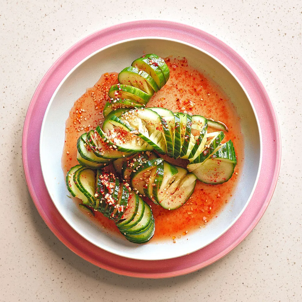 Scharfer koreanischer Gurkensalat 