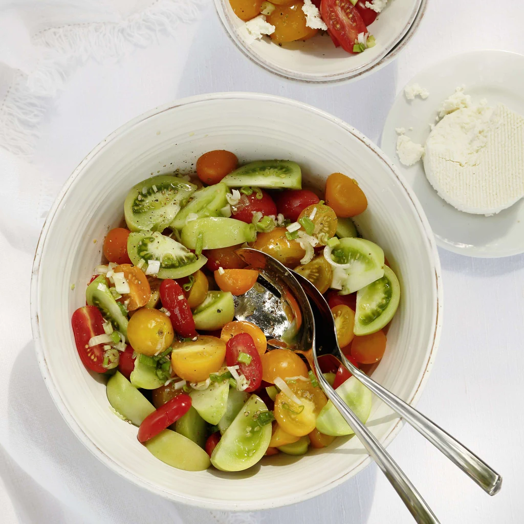 Salade de tomates au fromage frais