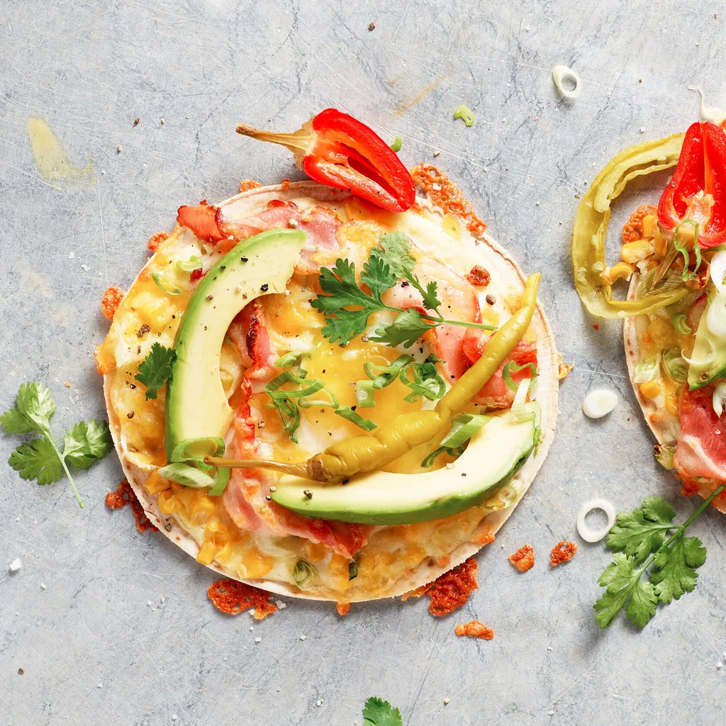 Tortillas sans gluten avec avocat pour le petit-déjeuner