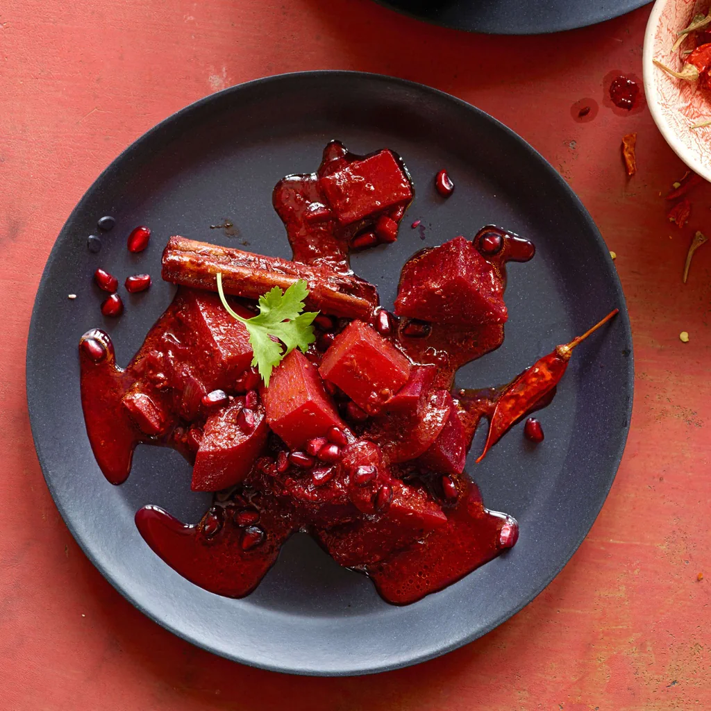 Curry di barbabietole alla melagrana